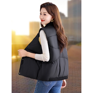 撤柜短款羽绒棉马甲女士秋冬季新款小个子妈妈保暖外穿马夹背心厚