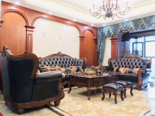 21888元 欧式 19沙发真皮双面雕刻123促销 古典实木家具FW93 美式