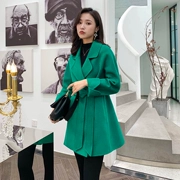 Áo khoác cashmere hai mặt nữ màu đen Hepburn gió nhỏ đoạn ngắn 2019 mùa thu và mùa đông phiên bản Hàn Quốc mới của áo khoác len nữ - Áo khoác ngắn
