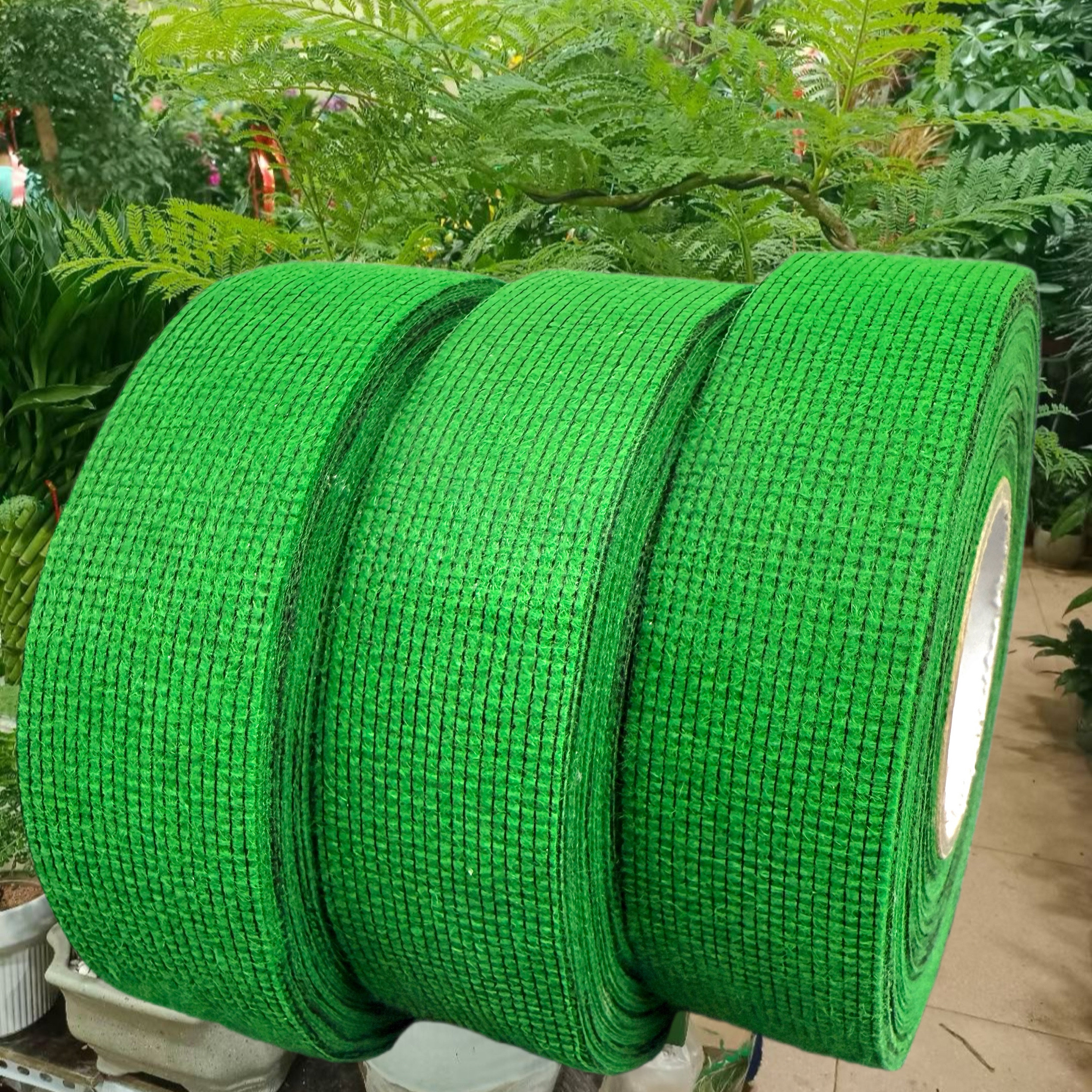 绿色植物造型胶带盆景花卉胶带造型保温愈合绿植绒布胶带花卉胶带