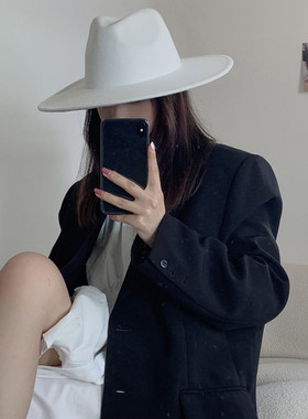网红春秋冬英伦复古绅士毡帽礼帽