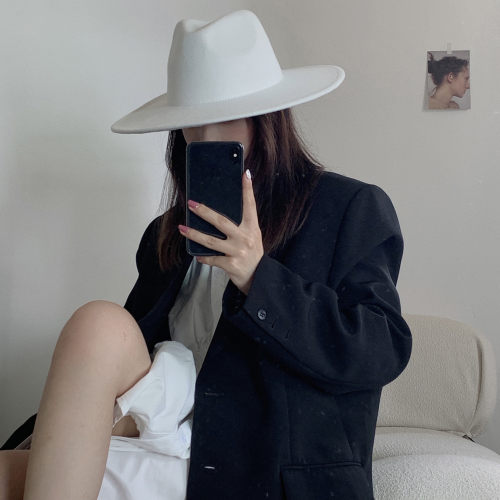 网红春秋冬英伦复古绅士毡帽礼帽