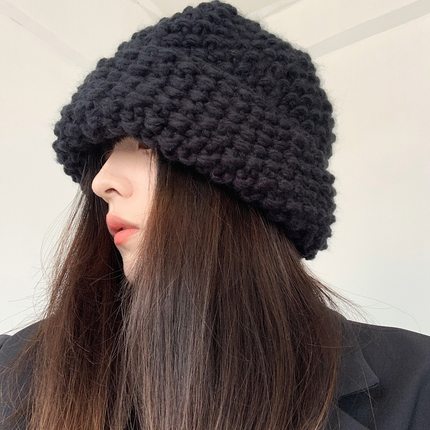 大版显脸小针织帽女韩国秋冬时尚百搭护耳毛线帽子加厚保暖冷帽男