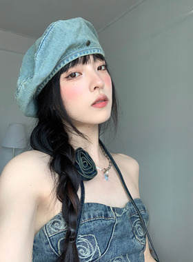 贝雷帽逛街复古女夏季无檐