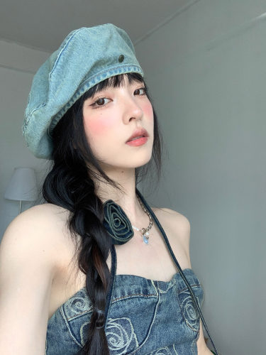 贝雷帽逛街复古女夏季无檐