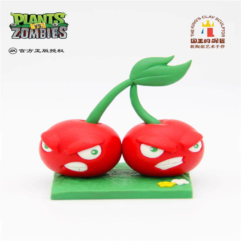 pvz软陶手办 场景款-樱桃炸弹