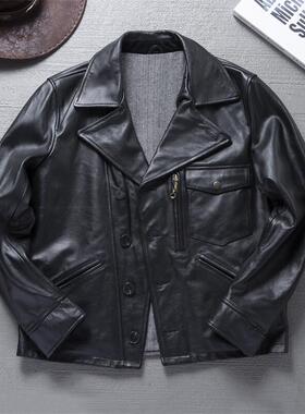 断码反季清仓头层马皮真皮皮衣男装加州小熊狂飙高启强同款皮夹克