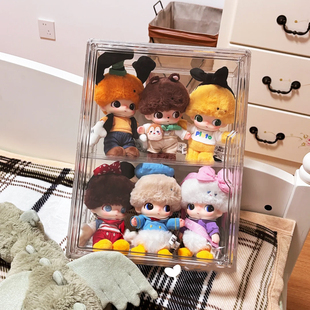 dimoo展示盒搪胶娃娃收纳盒拉布布透明公仔玩偶挂件分层娃柜防尘
