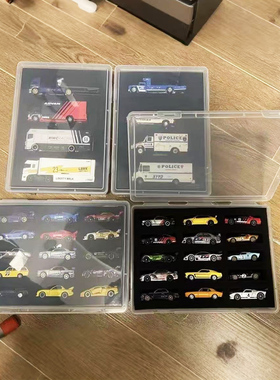 风火轮小汽车模型收纳盒多美64比例合金儿童玩具车透明整理展示盒