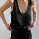 宽松圆领无袖 Sleeveless Tops欧美女士背心夏季 百搭上衣纯色简约