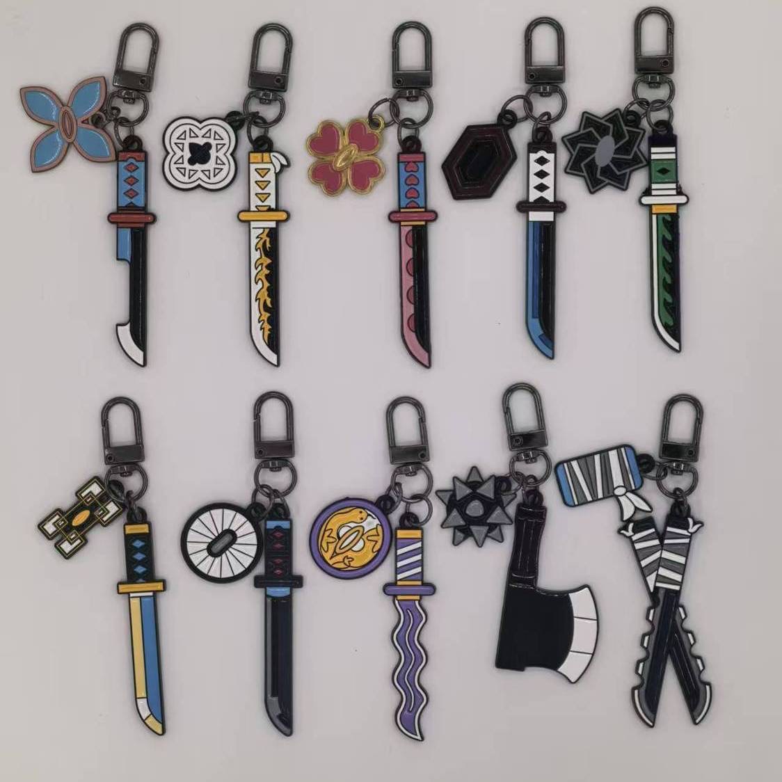 鬼灭之刃挂件钥匙扣周边武器灶门炭治郎日轮我妻善逸金属模型