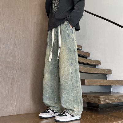 不起球不褪色潮流牛仔裤男