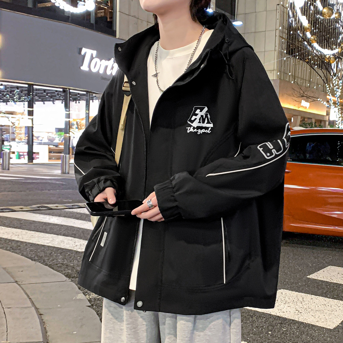 冲锋衣外套男春秋季新款初中高中学生夹克男装青少年大童春装上衣,男装,夹克,淘宝优惠券,粉丝福利购,淘宝优惠卷