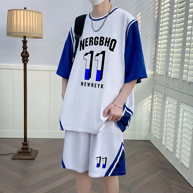 青少年篮球衣服男孩短袖t恤13-15岁初中高中学生帅气大童运动套装