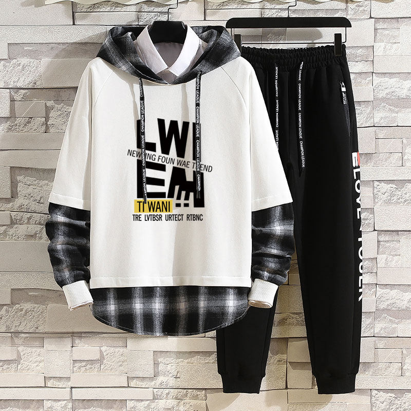 潮流长袖t恤男孩13青少年加绒套装12-15岁高中初中学生14大童秋装