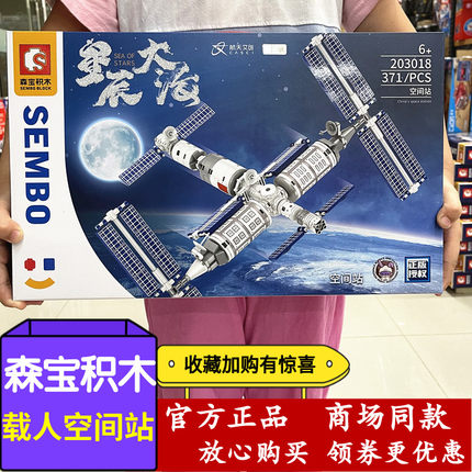 森宝星辰大海兼容乐高载人空间站宇航员儿童小颗粒拼装玩具203018