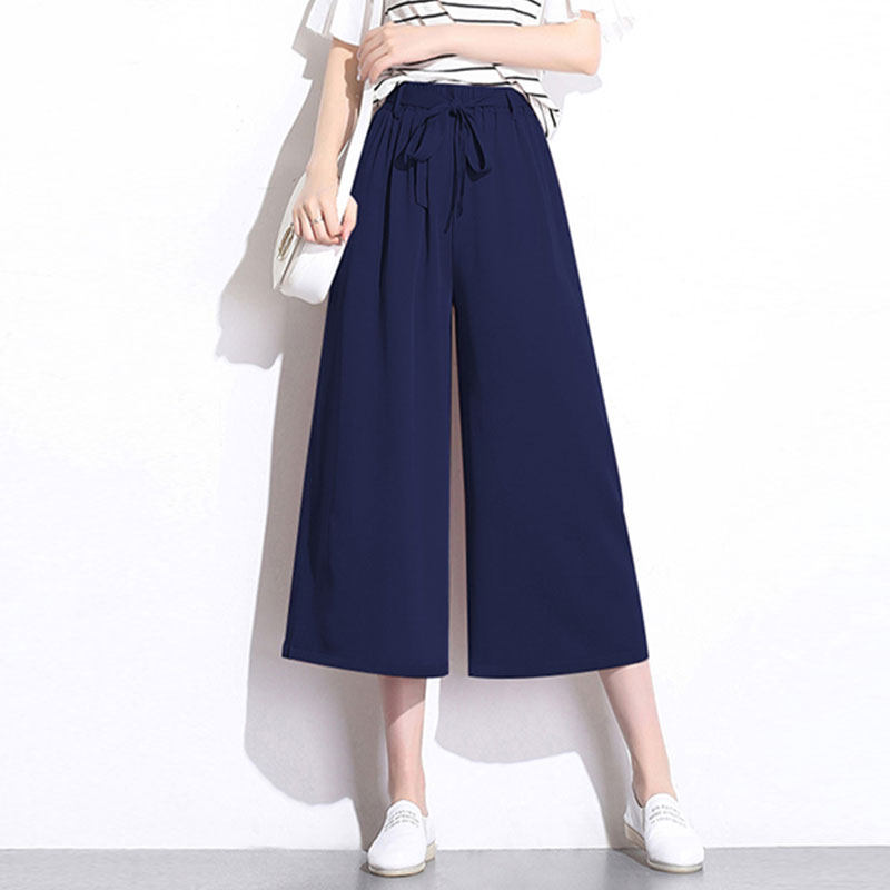 宽松显腿长薄款休闲裤子潮瘦百搭夏季高腰加长版 超长9分阔腿裤女