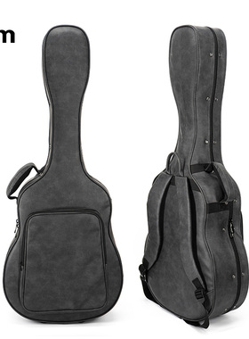 Strata -D-black轻便防摔抗压黑色民谣吉他包