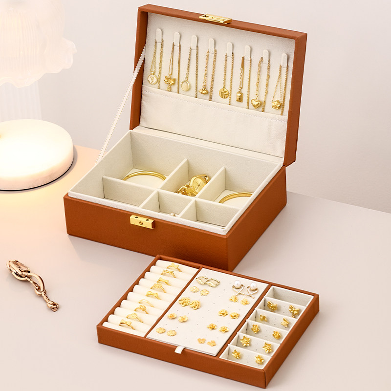 首饰盒高档精致2023新款防氧化耳环项链耳钉耳饰手饰品首饰收纳盒