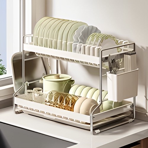 碗碟收纳层架沥水架厨房置物架台面放碗筷柜家用多功能碗筷盘收纳