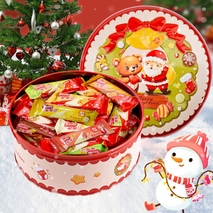 雀巢圣诞节脆脆鲨威化饼干多口味混合小熊铁盒装