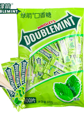 绿箭口香糖100片散装箭牌薄荷糖清凉清口接吻糖果清新口气
