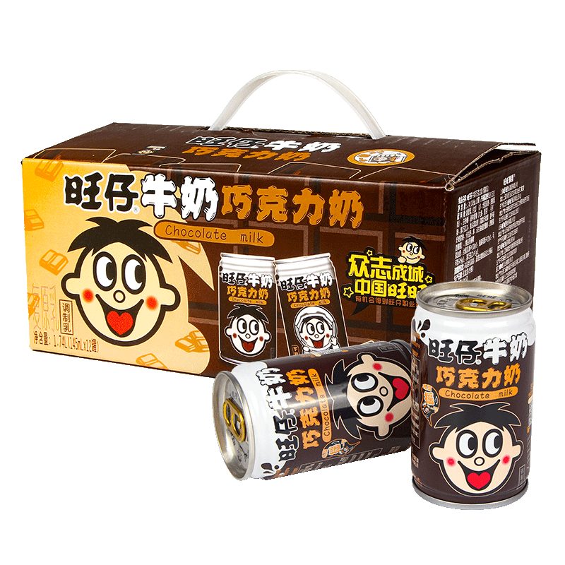 旺旺旺仔巧克力牛奶190ml*12盒