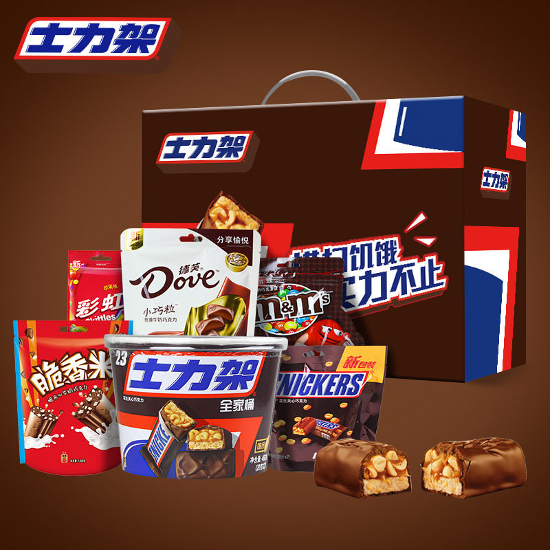 士力架横扫饥饿巧克力礼盒1009g圣诞节送女友礼物休闲零食大礼包