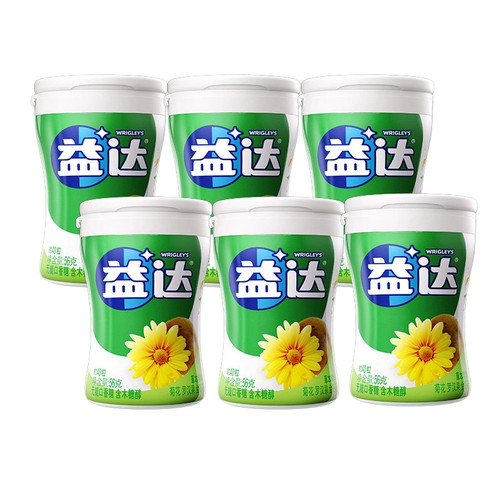 益达口香糖56g*6瓶装草本精华味夏日清爽必备