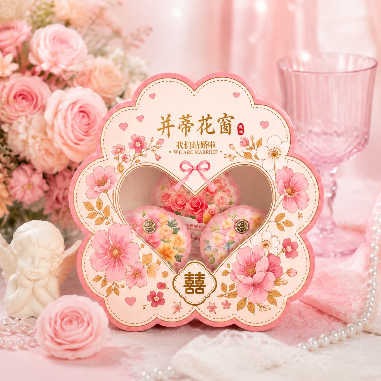 徐福记花束并蒂开窗小果粒果汁软糖果汁橡皮糖结婚喜糖批发