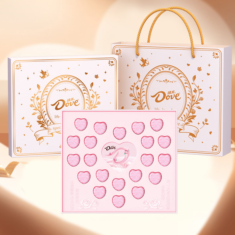 德芙心语巧克力21粒-烫金版心形巧克力休闲食品糖果送女友送老婆