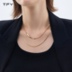 双层叠戴金属项链女锁骨链金色轻奢小众高级感蛇骨链钛钢颈链配饰