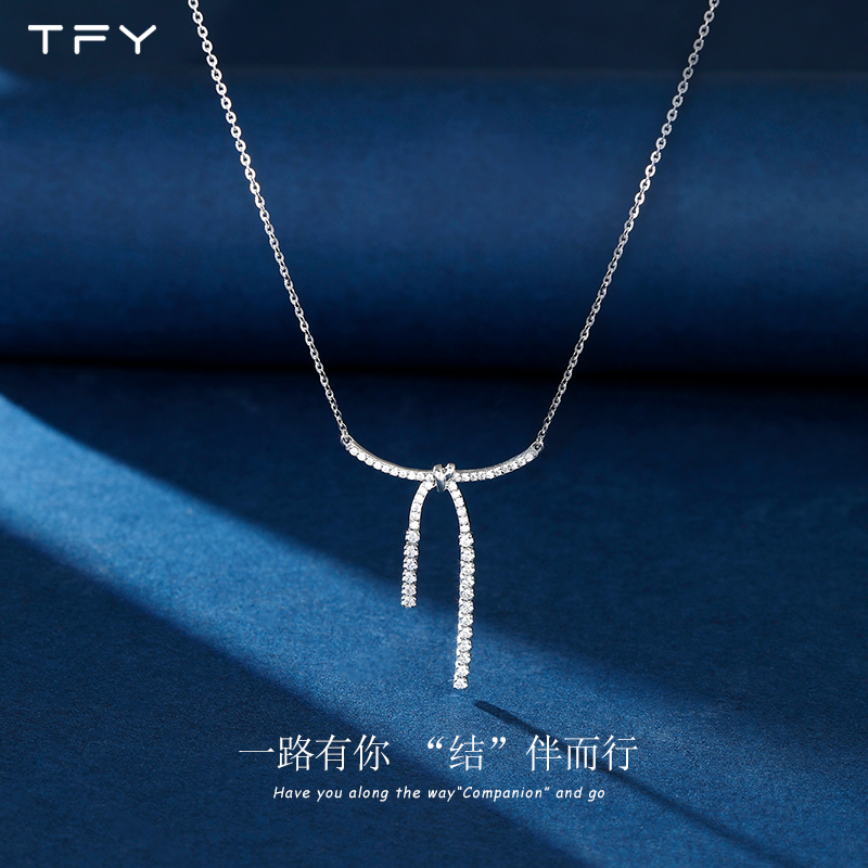 TFY925銀蝴蝶結項鏈女2022年新款潮精致輕奢小衆微鑲鎖骨鏈飾品在類目 飾品/流行首飾/時尚飾品新, 項鍊中 - 來自Buy2taobao.com提供專業的淘寶代購服務