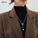 搭配百搭项链 轻奢不掉色高级感秋冬季 圆球吊坠毛衣链长款 2025新款