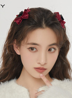 TFY红色蝴蝶结抓夹对夹公主头刘海夹女高颅顶夹子夹碎发头饰发饰