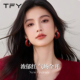 复古港风夸张红色耳环方圆脸显脸小轻奢高级感2026新款 女人味 爆款