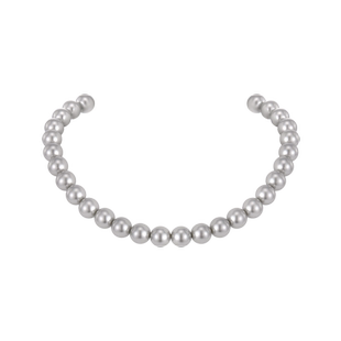 施家真多麻灰色珍珠项链女轻奢气质小众高级感锁骨颈链配饰毛衣链