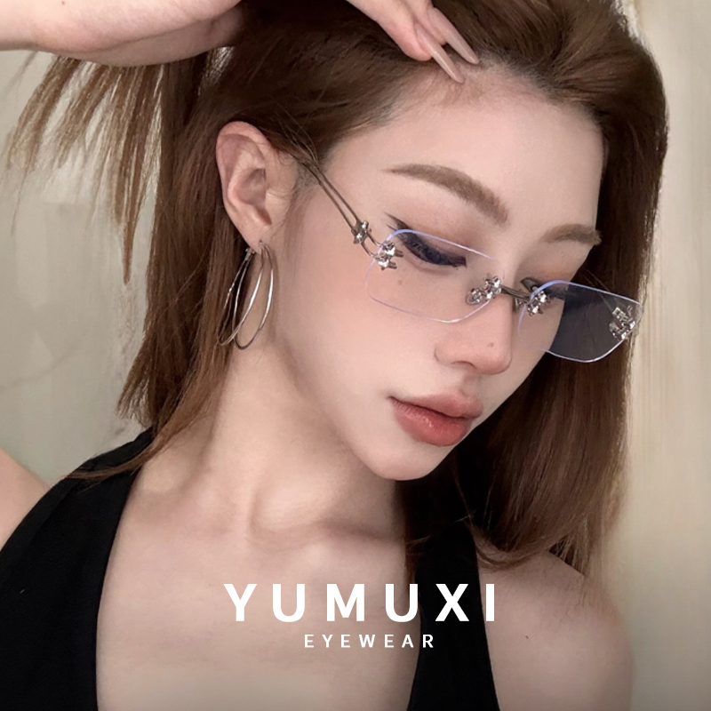 【65】2025新款超轻GM无框眼镜架女高级感星空系列近视防蓝光镜框