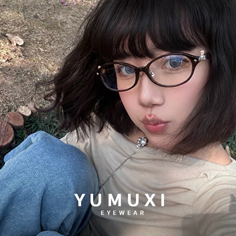 【33】中古小土星书呆子眼镜女韩版时髦防蓝光时尚可配度数32007