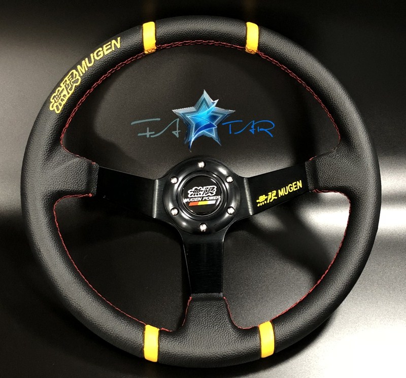 通用无限MUGEN14寸方向盘 PVC14寸赛车方向盘 竞技改装个性方向盘
