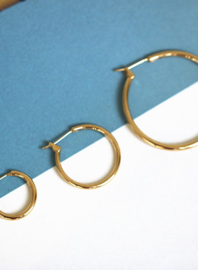 【小器饰品】18k镀金圈圈卡扣 三种尺寸涵盖一切风格！单个！