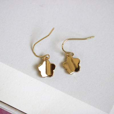 小花饰品国产包金立体耳环