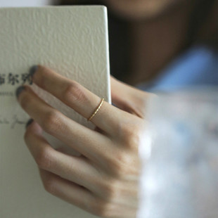 【小器饰品】18k镀金极细简洁麻花戒指设计感叠戴