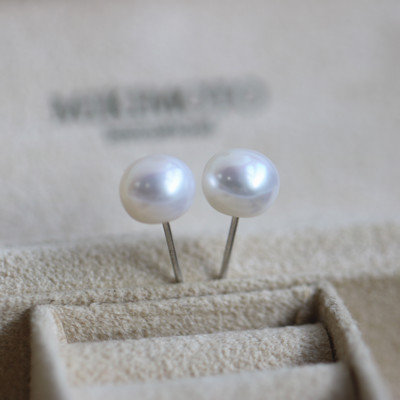 饰品淡水925纯银馒头珠