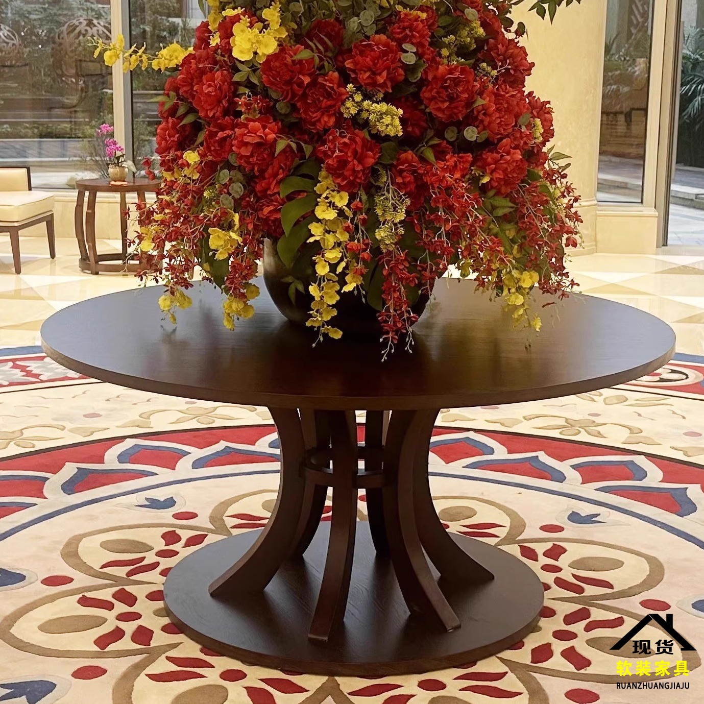 商场大桌别墅端景台大堂入户风水台装饰摆台酒店花台大厅玄关台