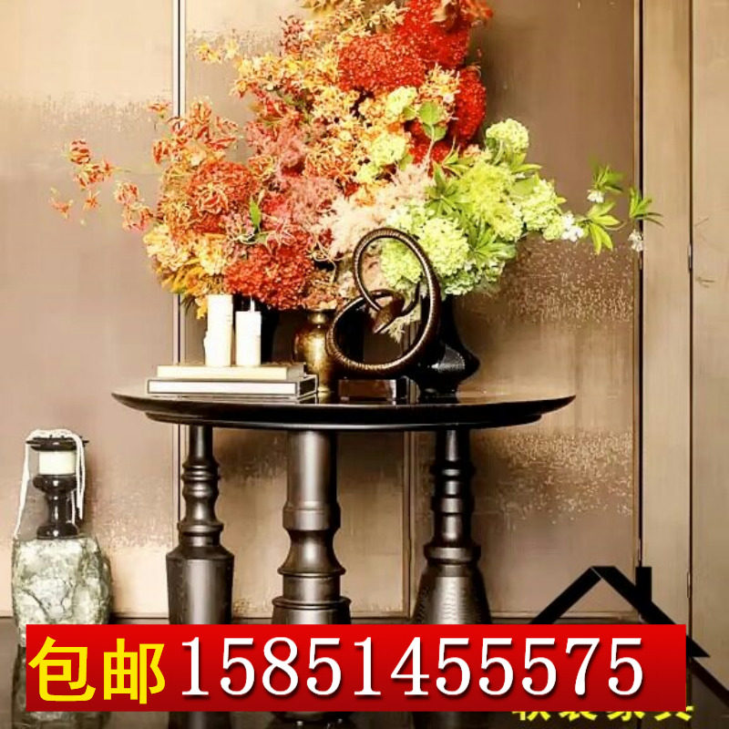 入户花台桌装饰摆台宾馆大厅桌售楼处端景台酒店大堂风水台圆桌