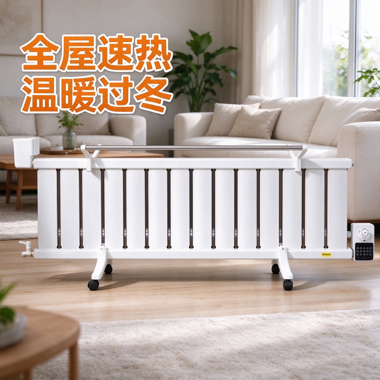 带滚轮移动水电暖气片加水采暖