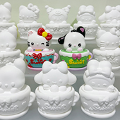 DIY儿童手工茶杯子石膏娃娃涂色立体白胚彩绘涂鸦创意摆件礼物品