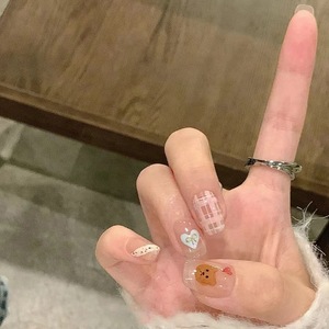 2025新款入夏ins可爱小熊穿戴甲手工穿戴甲片