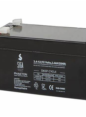 SIGA蓄电池 3.4-12 12Volts 3.4AH/20hr 免维护可充电电池